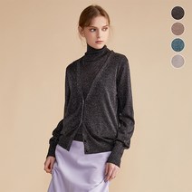 태그 비스코스 메탈가디건 니트 셋업 2종세트