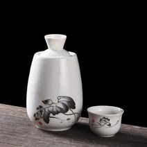 사케잔 전통주 세트 일본 전통주 잔 도쿠리 세트, 라운드 스타일(클리어 라임) 3점 세트