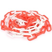 차단봉사슬 구획설정 커넥트 체인 사슬 고리 차단 통제 구획체인 플라스틱체인 금지, 화이트 - 레드