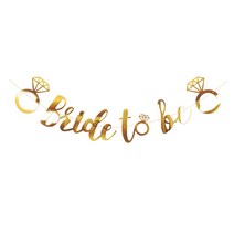 파티짱 프로포즈 브라이덜샤워 가랜드 축하 파티 장식, 브라이드투비필기체가랜드(골드)