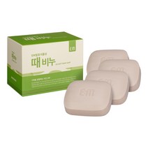 에버미라클 EM 발효 식물성 때비누 이엠 샤워 목욕 비누, 70g, 4개입