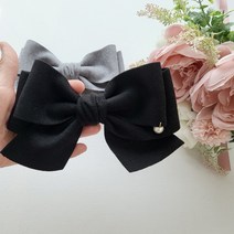 보들보들 왕리본 자동핀(자체제작)