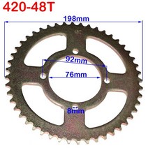 420428 체인 76mm 35t 37t 39t 41t 43t 45t 48t 오토바이 리어 휠 체인 스프로킷 기어 110cc 125cc 140cc 흙 구덩이 자전거, 420-48T