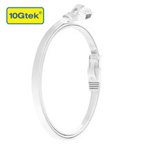 10Gtek 1~3m Cat7 RJ45 차폐 이더넷 케이블 10Gbps 플랫 인터넷 네트워크 LAN 케이블 CAT6a CAT6 및 CAT5e 보다 빠름 흰색, 1M-White