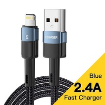 Essager-아이폰 호환 14 플러스 프로 맥스 13 Xs 8 용 USB 케이블 아이패드 휴대폰 충전기용 고속 충전 데이터 코드 와이어, [02] Blue, [01] 1m, [02] Blue, Blue