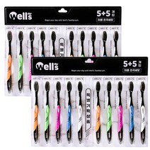 wells 웰스 차콜 초극세모 5+5개 흑모, 2개, 10개입