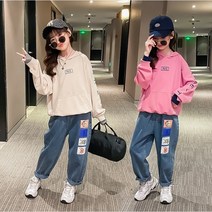 노블아이 봄신상 주니어 의류 아동복 여아 상하복 세트 패치데님상하복