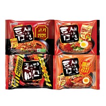 봉지라면모음 틈새라면4종(고기짬뽕4개 빨개떡 5개 매운김치 4개 극한체험 4개), 1세트