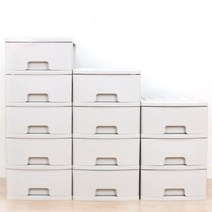 없음 베이직 플라스틱 서랍장 아이보리 수납장 다용도, 3단(330x410x480)