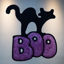 PARTYPANG 할로윈 장식소품 가랜드 월데코 E60_할로윈 윈도우 젤리스티커 [블랙캣 BOO], 단품