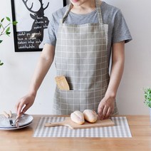 목공용앞치마 목수 공방 고급 남성 공구 앞치마 리넨 패스트리 요리사 앞치마 주방 조리 액세서리 홈 여성, 02 grid gray