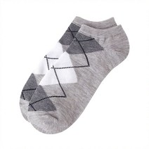 프리미엄 남자 아가일 패션 데일리 발목 양말 패션 삭스 회흰