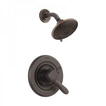 Delta Faucet Lahara 17 시리즈 이중 기능 샤워 트림 키트 5 스프레이 터치 클린 헤드 베네치아 브론즈 T17238-RB(밸브 미포함), 베네치아 브론즈_Without Rough | 이중 손잡