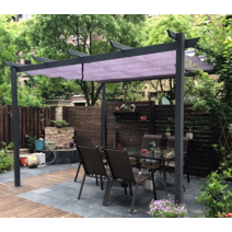 야외 파고라 스카이어닝 철제 테라스 루프탑 조립식 농막 전원주택 주차장 3x3 3x4m 동영상 포함, 가로3m 세로4m 퍼플 파고라