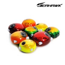 씨호크 유동식 타이라바 헤드 TR-A 참돔 자작채비 루어 베이트 웜, 60g, 골드/그린