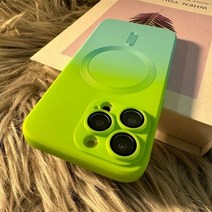 럭셔리 맥세이프 무선 충전 패턴 케이스 아이폰 호환 11 12 1314 프로 맥스, 형광 녹색, For iPhone 13Pro Max