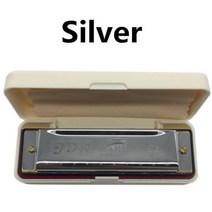 하모니카 Diatonic 10 홀 입 오르간 케이스 유대인의 하프 튜닝 악기 C 톤 블루스 단서 재즈 키즈, Silver