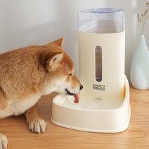 생수바로 꽂는 반자동 강아지 고양이 급식기 급수기 세트 반려동물 대용량 자동급수기, 그레이자동급식기