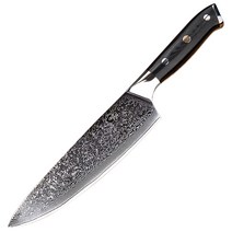 다마스커스 칼 식칼 스틸 쉐프 나이프 요리사 전문가, 60° 이상 130mm 적갈색 23cm