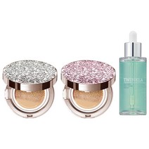 [쿠션15g+쿠션15g+앰플50ml] 2+1 트윙클라 앰플 + 미스트 쿠션 21호 23호 [건성 피부 추천 쿠션], 1개, 실버다이아글리터17호+로맨틱핑크17호(건성)+앰플