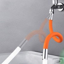 코스트코 360도회전 욕실 싱크대 자바라 수도꼭지 연장호스 실리콘튜브, 20cm