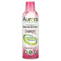 Aurora Nutrascience Mega-Liposomal 비타민 D3 유기농 과일 9000IU 480ml(16fl oz)