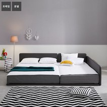 브라보가구 리즈 슬림 패밀리침대+프리미엄 본넬매트리스, 둥지형, 아이보리