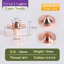 용접부품 교체 팁 용접 자재 액세사리 Startnow HANS 레이저 커팅 노즐 Precitec Raytools WSX CNC 기계 HSG 파이버 커터 용 크롬 도금, 1.4+S28-B-15-S