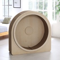 나비나무 스마트캣휠 아치 무소음 듀얼 베어링 프리미엄 캣타워, 900, MDF 내츄럴우드, 그린