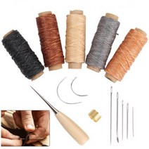 가죽공예 도구 입문세트 송곳 골무 바늘7 왁스실5, 단품, 단품