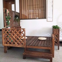 야외 테라스 평상마루 조립식 원목 정자 방부목, 길이 100너비 100높이 9cm 플랫폼1㎡
