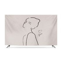 명화 티비 TV 덮개 가리개 인치 종류별 무지개 럭셔리 거실 모니터 먼지 커버 42 55 65 75 액자 풍경 HA11, 32인치 우아한