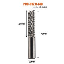 솔리드 카바이드 옥수수 엔드밀 밀링 커터 비트 3.1mm 4mm 6mm 8mm PCB 엔드밀 CNC 커팅 공구, 1pc-D12.0-40-D12