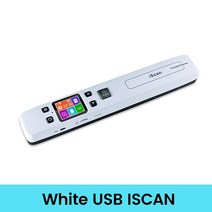 필름스캐너 필름스캔 휴대용Iscan02 휴대용 핸드 헬드 디지털 무선 와이파이 1050DPI LCD 오피스 스캐너 문, 01 White no Wifi