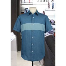 [리차드막시(RICHARD MAXY)] W몰 리차드막시 반팔 데님배색 중청 슬림핏 캐주얼