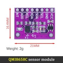 자이로센서 기울기센서 mpu6050 대신 bmi160 6축 스코프 평가 보드 6dfo와 호환되는 qmi8658 모듈, 큐미8658c