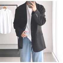 코튼 대디핏 박스 미니멀 오버 자켓