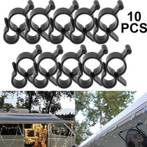 캠핑카악세서리 캠핑카용품 510pcs 캠핑 천막 후크 클립 rv 텐트 행거 라이트 행거 블랙 플라스틱 로프 클램프 텐트 후크 캐러밴 캠퍼 용, 10개