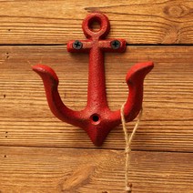 빈티지 주철 해상 앵커 코트 후크 행거 장식 벽 마운트 골동품 금속 랙 후크 코트 키에 대 한, red