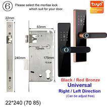 스마트키 원격시동 자동차 RAYKUBE H4 투야 전자 잠금 장치 와이파이 스마트 문짝 지문 암호 IC 카드 키 홈용 USB 충전 신제품, [19] 7085, [02] Red Bronze, 1개