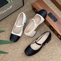 브랜드없음 여성용 구두 투톤 메리제인 굽5cm