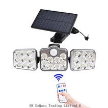 KELAKE 3방향 LED 태양광 138LED 분리형 센서등 각도조절 태양열 정원등 벽등, 138 LED