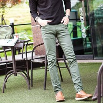 댄디보 2001 카키 피치면 데일리 코튼팬츠 남성면바지