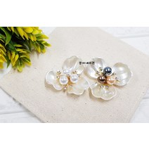 진주 플라워 자개장식/모조 자개꽃/자개장식/한복장식/예단포장장식