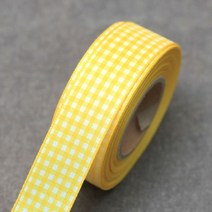 노랑 체크리본 25mm 50마 선물포장띠, 수량