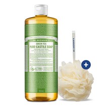 닥터브로너스dr 그린티 퓨어 캐스틸 솝 950ml+샤워볼, 단일수량