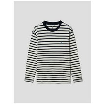 빈폴 22FW[BC2741C01R]네이비 코튼 스트라이프 긴팔 티셔츠