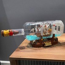 레고 호환 블럭 캐리비안 해적 병속의 해적선, 02 병중선-960알+장식등