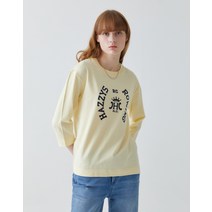 22FW 라이트 옐로우 면 스판 7부 그래픽 티셔츠 HSTS2C706Y1