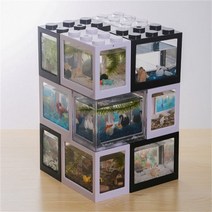 펫블라썸 인테리어 구피 마리모 열대어 미니 블럭 어항 수족관 DIY (2987457), 흰색